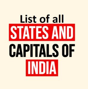 States and Capitals of India